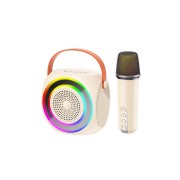 Блютуз-колонка XO F42, Bluetooth, 5Вт*1, подсветка, микрофон, бежевый