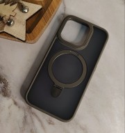 Накладка пластиковая Breaking M01 Stand Style для iPhone 15 Pro, серый