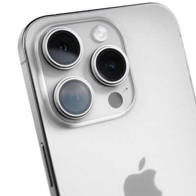 Защитные линзы Breaking для камеры iPhone 15 Pro/15 Pro Max, White Titanium, белый