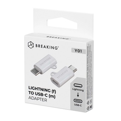 Адаптер Breaking Y01, Lightning - USB-C (24567), белый