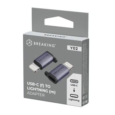 Адаптер Breaking Y02, USB-C - Lightning (24568), фиолетовый