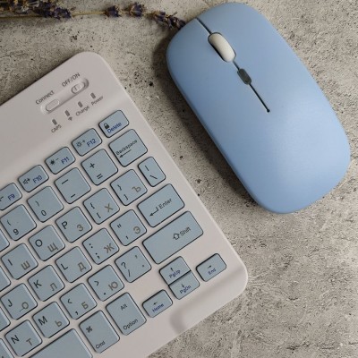 Набор клавиатура+мышь KIT, голубой