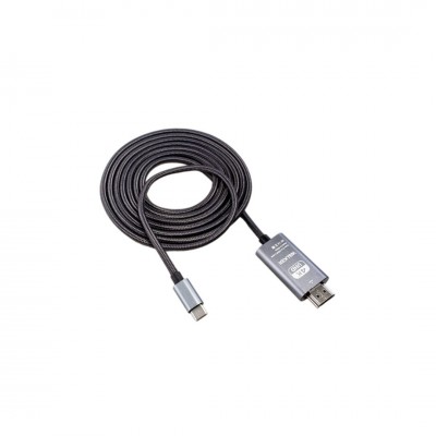 Кабель HDMI/TYPE-C WALKER WHD-55 поддержка 4К (без дополнительного питания), серый