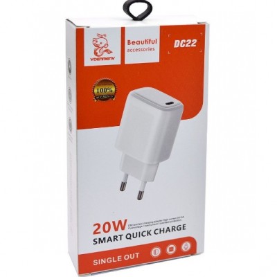 СЗУ Denmen DC22, 20W, USB-C, белый