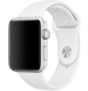 Ремешок для Apple Watch 42-44mm, силиконовый №09, без упаковки, белый