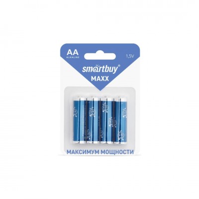 Батарейка алкалиновая Smartbuy MAXX LR6/4B (48/480) (SBBM-2A04B), (4 в комплекте - цена за 1 шт)