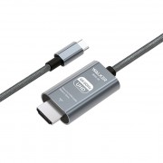 Кабель HDMI/TYPE-C WALKER WHD-58 (2 м), поддержка 4К/60Гц (без доп. питания), серый