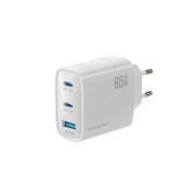 Breaking СЗУ WC19, 2USB-C + USB-А, GaN 65W, QC 3.0, 3A (22258), белый