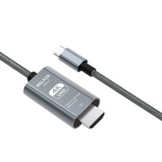 Кабель HDMI/TYPE-C WALKER WHD-57 (2 м) поддержка 4К/30Гц (без доп. питания), серый