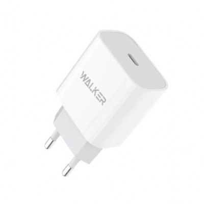 СЗУ Walker WH-39, 3А, 25Вт, Type-C, поддержка PD, + кабель Type-C, белый