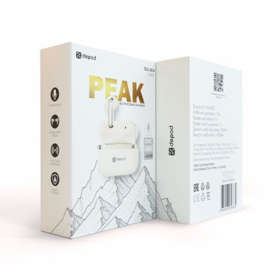Беспроводные наушники Depod PEAK TWS-004, слоновая кость (dp)