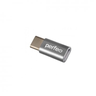 Perfeo adapter micro USB на Type-C c OTG (PF-VI-O005 Silver) серебряный