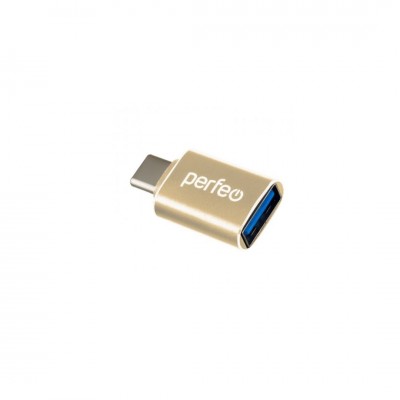 Perfeo adapter USB на Type-C c OTG, 3.0 (PF-VI-O009 Gold) золотой