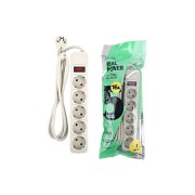 Perfeo сетевой фильтр "REAL POWER", 3,0м, 5 розеток, 16А, 3500 Вт, тройная защита, серый