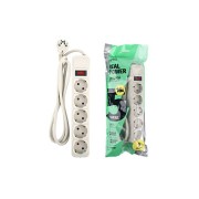 Perfeo сетевой фильтр "REAL POWER", 5,0м, 5 розеток, 16А, 3500 Вт, тройная защита, серый