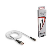 Walker C570 Кабель для iPhone 5/6, силиконовый круглый (тех.пак), белый