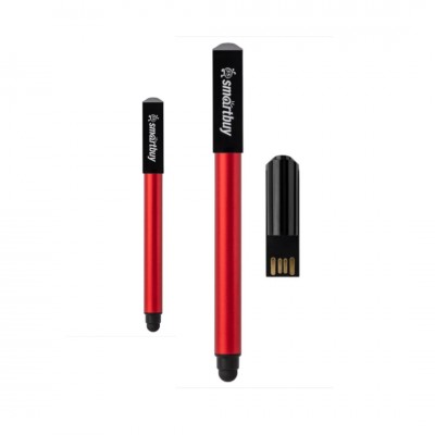USB 32GB Smartbuy UFD 2.0 ручка-флэшка-стилус, красная, в пакетике(SB032GB2BTSR)