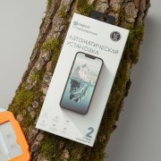 Защитное стекло Depod для iPhone 13 Pro Max (6.7"),Автоматическая установка, 2шт, суперпрозр, черный