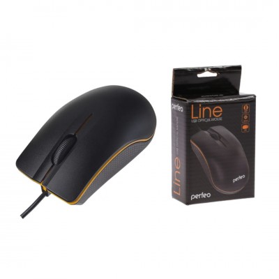 Perfeo мышь оптическая "LINE", оптич., 3 кн, USB, чёрная