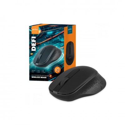 Perfeo мышь беспров., оптич. "DEFI", бесшумная, 3 кн, DPI 1200, USB, чёрн.