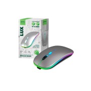 Perfeo мышь беспр. "LUX", 4 кн, подкл 2.4G+BT, аккум 500mAh, type-C, подсв, бесшумн, 1600DPI, серый