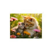 Perfeo Коврик для компьютерной мыши кошка с котенком Рис.41 (240*200*2) ткань+резиновое основание