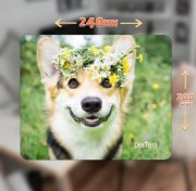 Perfeo Коврик для компьютерной мыши корги с цветами Рис.2 (240*200*2) ткань+резиновое основание