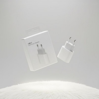 СЗУ для iPhone, блочок, Type-C, 20W, Power Adapter (MHJE3ZM/A), белый