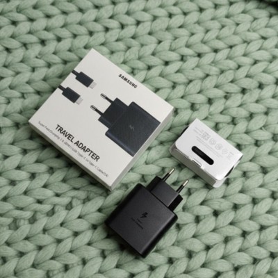 СЗУ для Samsung ОРИГ 45W, блочок + кабель Type-C, в коробке, черный