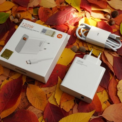 СЗУ для Xiaomi ОРИГ 120W(+), блочок + кабель Type-C, в коробке, белый