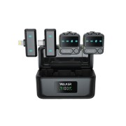 Беспроводной микрофон WALKER WRM-70, петличный, в кейсе, Type-C/Lightning, черный