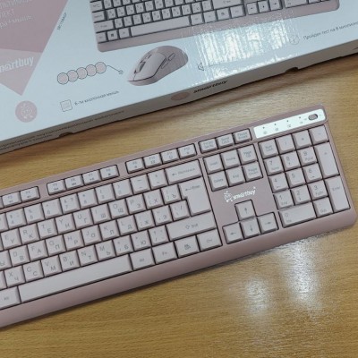 Комплект клавиатура+мышь мультимедийный Smartbuy 108AG розовый (SBC108AGP) /20