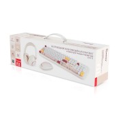 Набор беспроводной клавиатура+мышь+гарнитура Smartbuy F11 кремовый (SBC648AG) /10