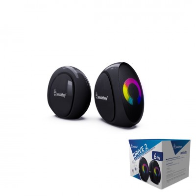 Акустическая система 2.0 SmartBuy DRIVE 2, мощность 6 Вт, LED, черная (SBA-5650)/40