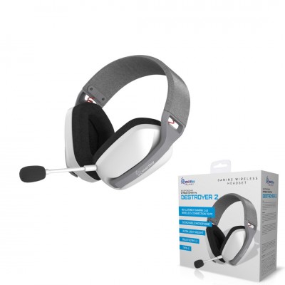 Игровые наушники Smartbuy DESTROYER 2, 2.4G, Bluetooth, 3,5mm AUX, Type-C, 40мм, бело-серые(SBHG150)
