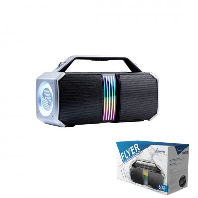 Портативная колонка SmartBuy FLYER, супер басс, 60Вт, Bluetooth, MP3, мик.вх., RGB, серая(SBS-5930)