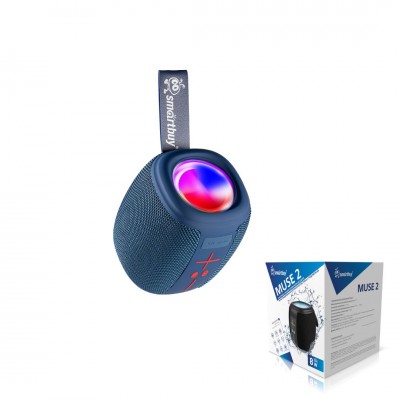 Портативная колонка Smartbuy MUSE 2, Bluetooth, USB/MicroSD/FM, 8 Вт, синяя (SBS-5730)