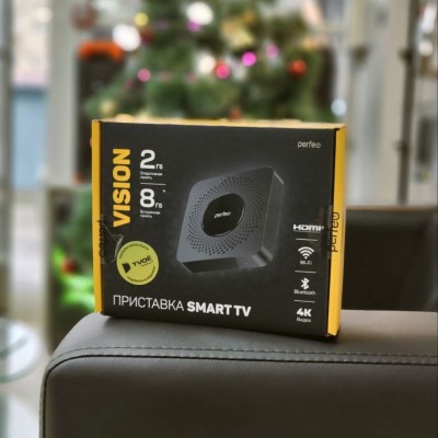 Perfeo SMART TV BOX приставка "VISION 2/8",Allwinner H618,Android 12, 2Gb/8Gb,Пульт Bluetooth
