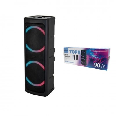 Perfeo ПАС с подсветкой ”TOP II” EQ, MP3 USB-microSD, AUX, FM, 2xJACK, TWS черная + 2 б/п микр