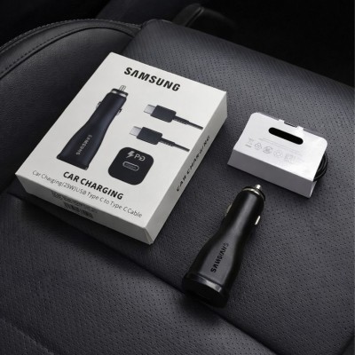 АЗУ для Samsung ОРИГИНАЛ 25W, блочок + кабель Type-C, в коробке, черный