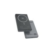 Внешний аккумулятор Walker WB-920, PREMIUM, для Magsafe 10000 mAh, Li-Pol, 20W, PD+Qi, металл, cерый