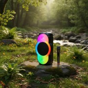 Блютуз-колонка NDR-128A, 30Вт, пульт + микрофон, черный (dp)