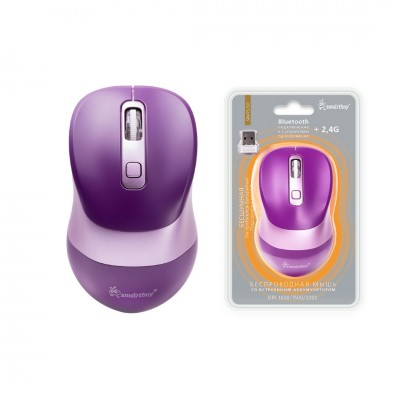 Мышь беспроводная Smartbuy Dual BT+USB с зарядкой Smartbuy X57 фиолетовая (SBM757DP)