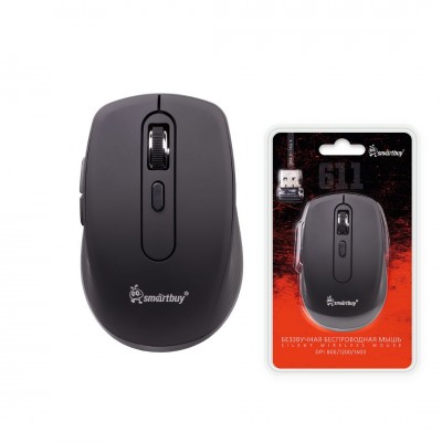 Мышь беспроводная беззвучная Smartbuy 611AG (SBM-611AG-K), черная