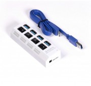 USB 3.0 хаб с выключателями, 4 порта, СуперЭконом, белый, SBHA-7304-W