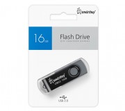 USB 16GB SmartBuy UFD 3.0/3.1 Twist Black (SB016GB3TWK), черный