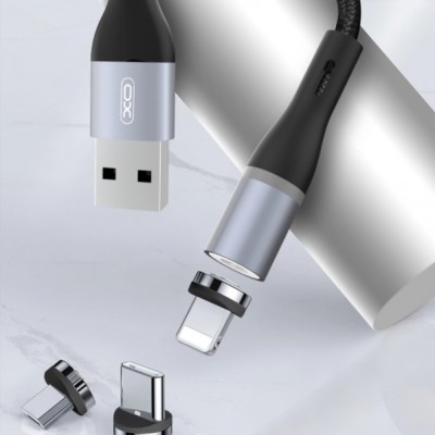 XO NB125 кабель Micro USB, магнитный, черный