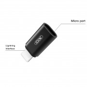 Адаптер XO NB130 Micro USB - Lightning, черный