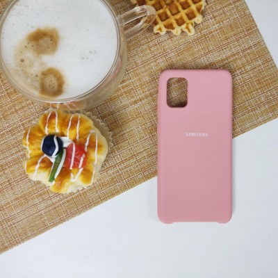 Чехол-накладка для Samsung A41 серия "Оригинал", Soft Touch, светло-розовый