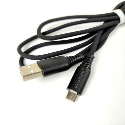 Breaking кабель Micro USB Silicone, 2.4A, длина 1м (21620), черный